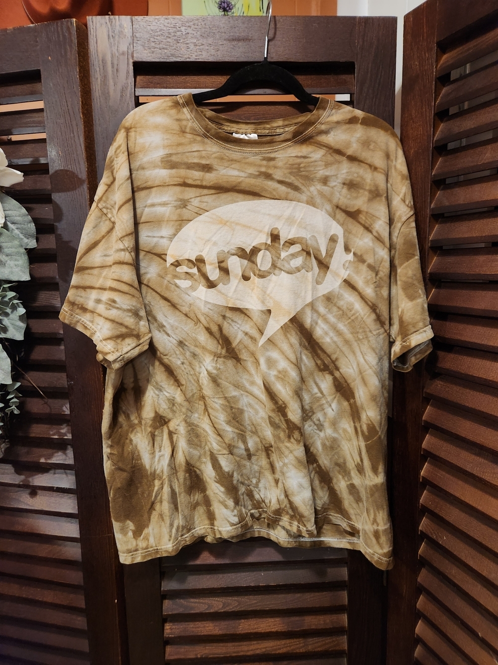 Hanes Brown Tie-Dye "Sunday" Short Sleeve Tee